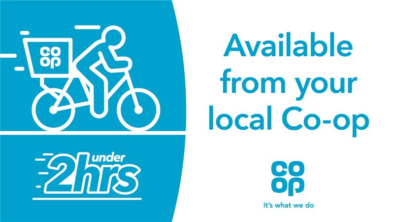 CoopIngleby's tweet photo. Did you know @coopuk delivers? You can get your Co-op groceries delivered to your door in under 2 hours! Find out if this is available from your local Co-op: https://t.co/MGP7swP0Pt https://t.co/mU8L8WHhYS