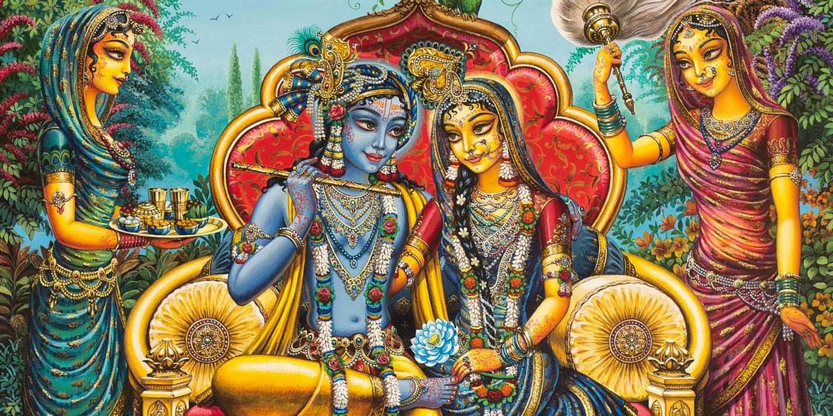 In the same way, Lord Krishna appears with His eternal consort and associates and performs His beautiful pastimes so that to attract all the living entities back home back to Godhead. So Shrimati Radharani and Lord Shri Krishna are the eternal consort and the Supreme Lord.