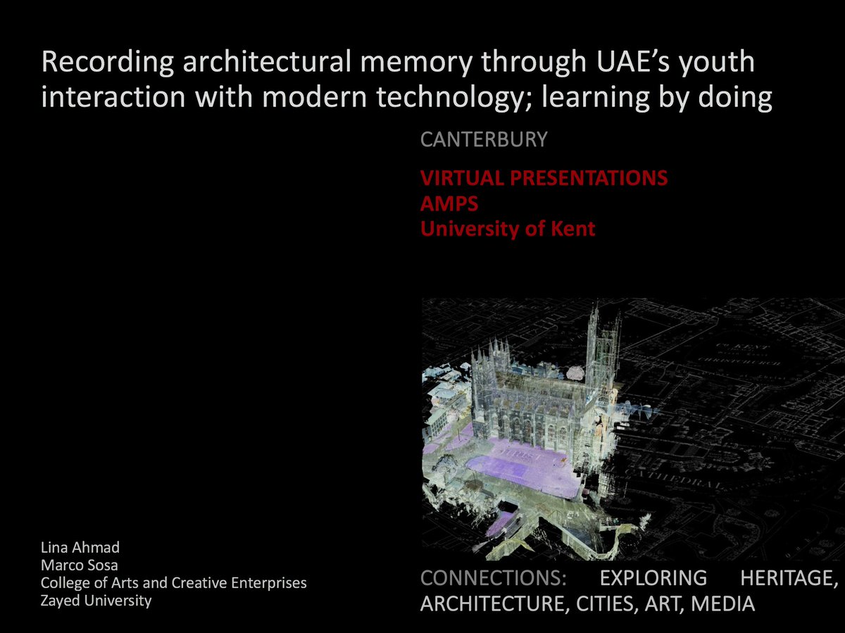 LinaAhmad_arc's tweet image. Learning by Doing: Recording Architectural Memory through UAE&apos;s youth interaction with Technology, with @MarcoSosaUAE @Zayed_U @CACE_ZU presented at @ArchitectureMPS #AMPS_PARADE Design representation through an integrative approach to using point cloud data #architecture