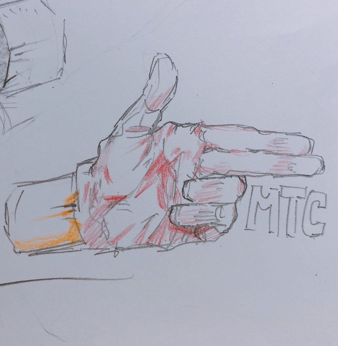 ハンドサイン おむ 3 14ニ19bのイラスト