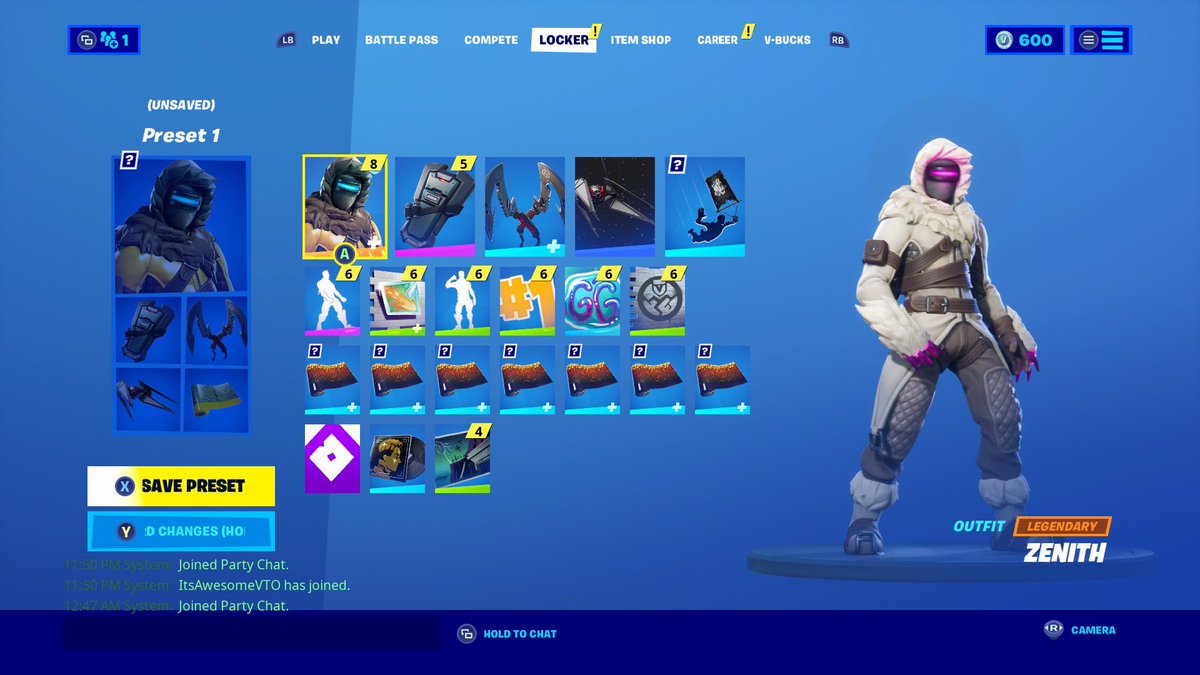 Jacobshadominer's tweet photo. I officially declare this the official load out and skin of #Shadowminer. Goodnight! 🌙 #Fortnite #gaming #playon https://t.co/7eGotvh6uy
