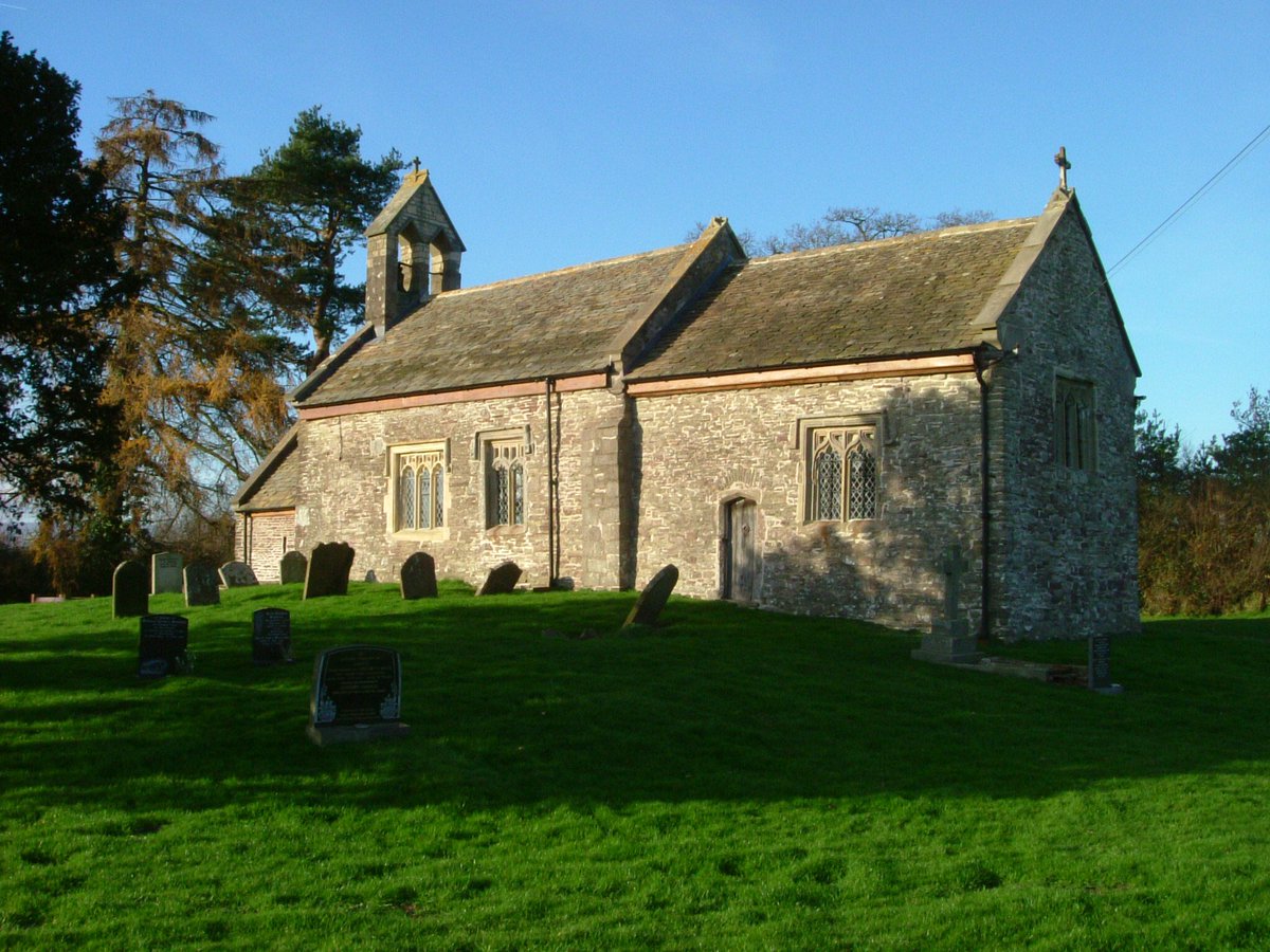 The earliest recorded mention of St David’s church is in 1254, however, the almost circular churchyard surrounded by a bank and itself encircled by a ditch suggests occupation of this Monmouthshire site dates far beyond its 13th-century records.2/6