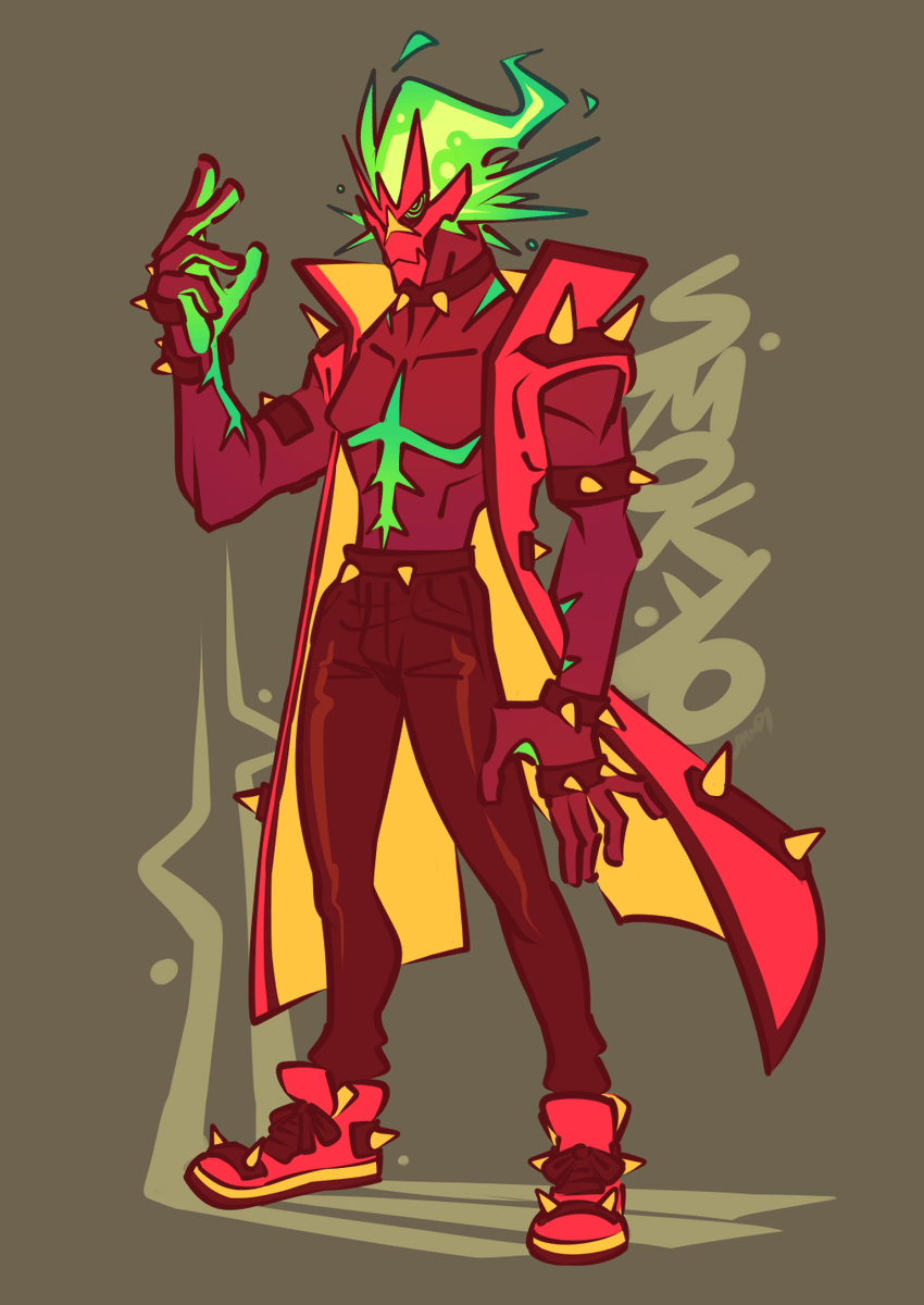 IonicIsaac's tweet photo. Been pretty artblocked for a good while so I tried my hand at making a new guy to break out of it.. his name is Smokyo! https://t.co/4RGSZmGkmu