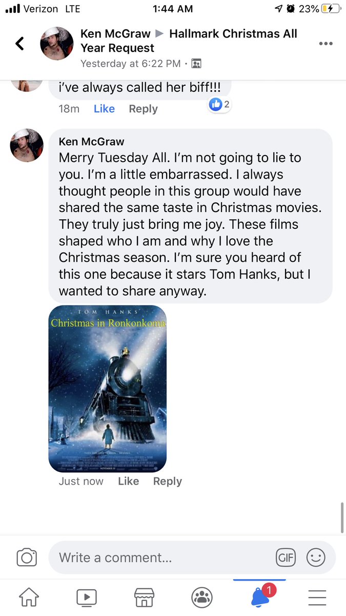 I’m throwing a Hail Mary on this one. People in the group love the Polar Express, so if I start attacking it they might kick me out. The group had 6 different watch parties of The Polar Express last Christmas season.