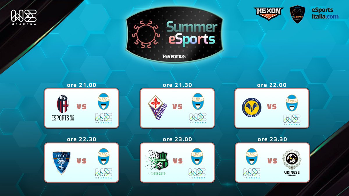 #SummerEsportsCup #PES edition ⚽️🎮
DAY 3

Ogni partita conta nella corsa alla Top8. 💪
<a href="/gagliardo28/">Gagliardo28🇮🇹</a> e #zaza1993frank cercano gioco e punti per la corsa di #SPALWeArena nel torneo di #eFootballPES2020! 🔵⚪️🔵⚪️🔵

🖥 twitch.tv/wearenalive, ore 21:00
<a href="/spalferrara/">SPAL</a>