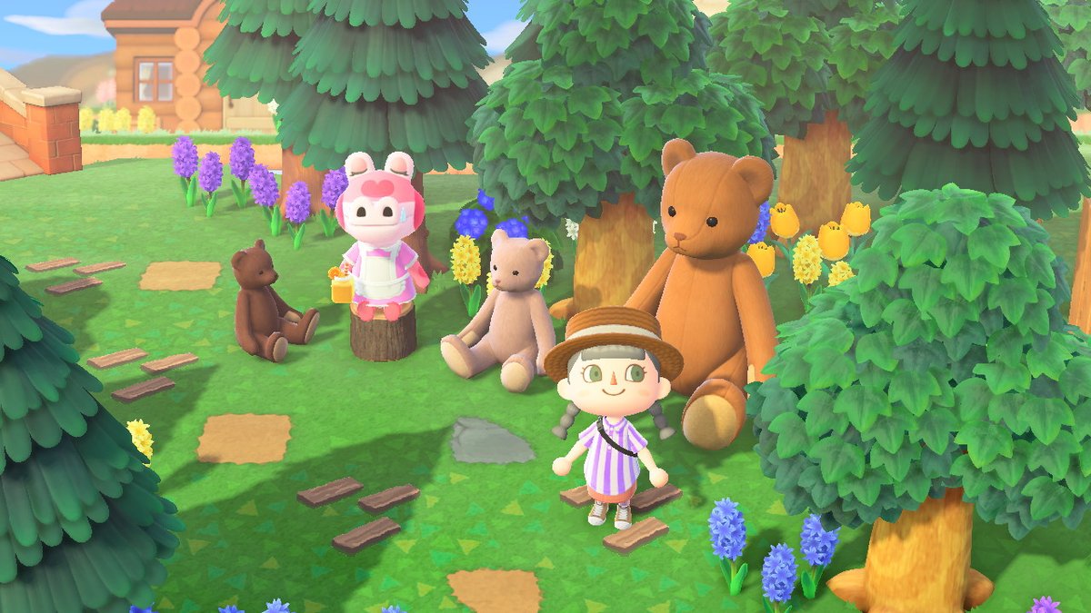 runrun_lilily's tweet photo. 住民がここ座ってくれた��はじめてで感動...！！#どうぶつの森 #AnimalCrossing #ACNH #NintendoSwitch https://t.co/lEAx4IMfcJ