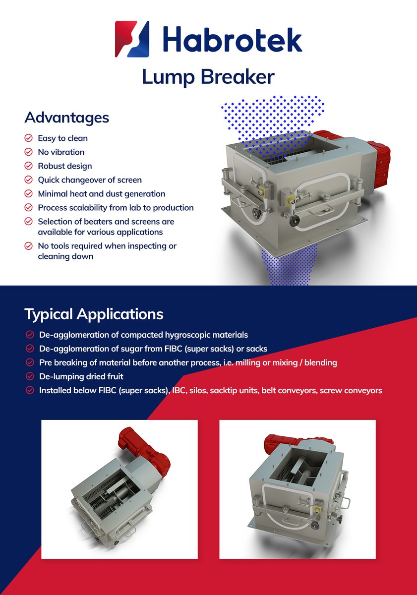 Habrotek Lump breakers are used to pre break / de-agglomerate material ...