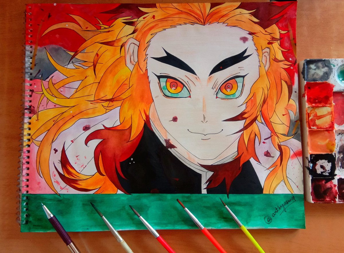 sllluuurrpp's tweet photo. Here i made Rengoku Kyojuro... The flame Hashira from the anime Kimetsu no yaiba /Demon slayer. 

#artanime #animeDemonslayer #kimetsunoyaiba #flamehashira #kyojurorengoku #flamepillar #mangaart #mangaartist #artontwitter https://t.co/NW9L1ndyXG