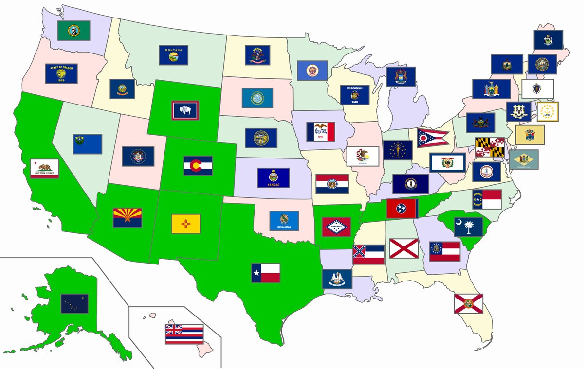 Rule 2 - Use Meaningful Symbolism.When I look at all the US State flags. There are several stand outs when it comes to symbols. Before researching anything, these States flags had symbols that stood out the most to me, even as an outsider. 8 of ?