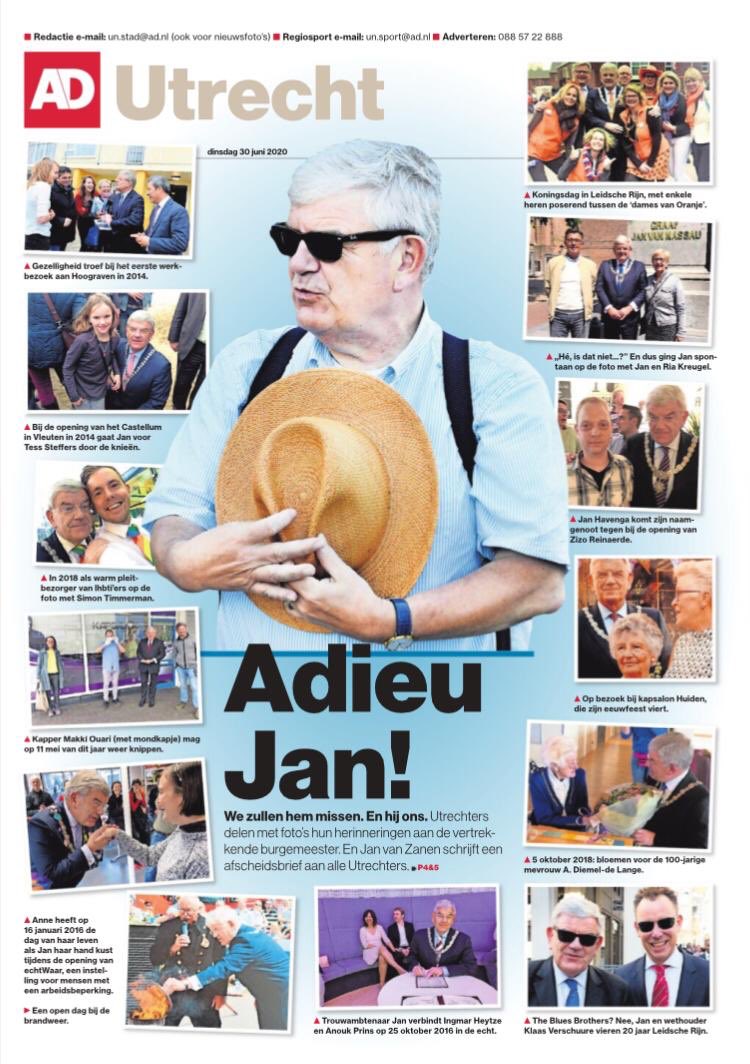 Mooi hoe een stad en burgemeester afscheid van elkaar nemen. De laatste woorden van de laatste Utrechtse nieuwjaarstoespraak van burgemeester Jan van Zanen, waren profetischer dan hij zelf kon vermoeden: “Koester het oude, zet je hart open voor het nieuwe.” Het ga je goed, Jan!