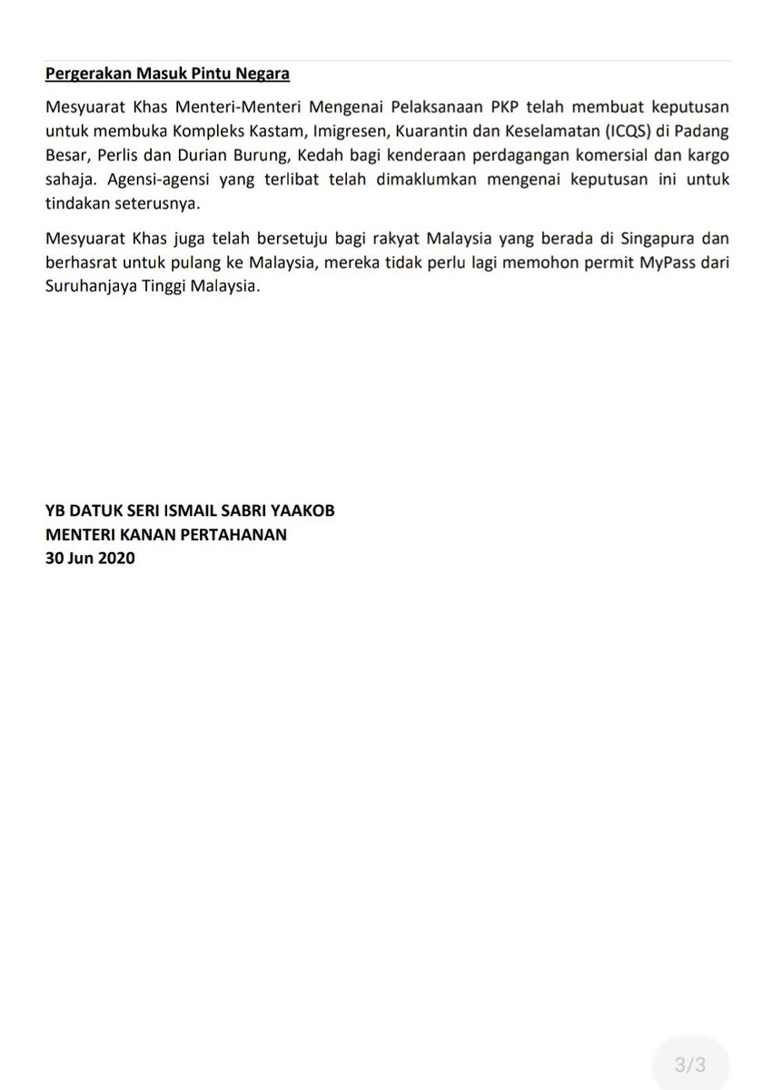 Majlis Keselamatan Negara Jabatan Perdana Menteri On Twitter Kenyataan Akhbar Menteri Kanan Pertahanan Mengenai Pelaksanaan Perintah Kawalan Pergerakan Pkp Hari Ke 105 Dan Hari Ke 21 Perintah Kawalan Pergerakan Pemulihan Pkpp Mindefmalaysia