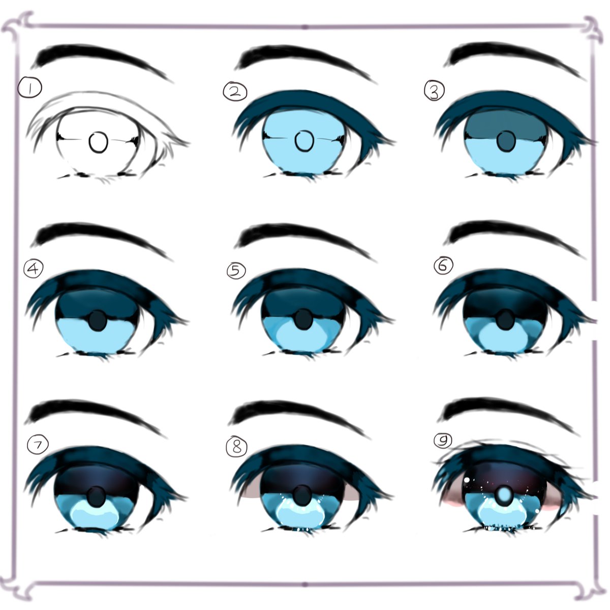 simple coloring eyes tutorial i made last year uwu , i hope this would help...