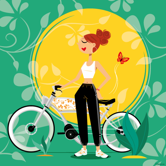 Quand le passage à l’électrique se fait avec style... #illustration #illustrator #velo #veloelectrique #electricbike #electrochopper #electricchopper #bonpourlaplanete