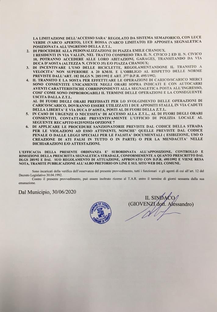 ordinanza n. 157/2020
DISPOSIZIONI IN MERITO ALL'ISTITUZIONE IN VIA SPERIMENTALE ZTL NEL CENTRO STORICO. #verresè