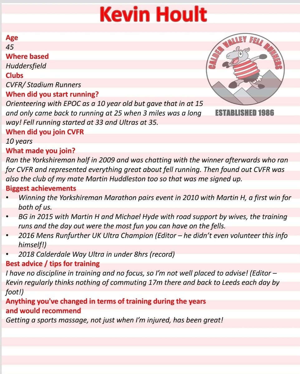 Continuing the theme of club ultra running inspirations today meet Kevin Hoult - possibly the nicest man on the fells, and a person so humble some of his insane achievements can often go unnoticed- and would if it wasn't for Strava!!

#fellrunning #ultrarunning #trailrunning