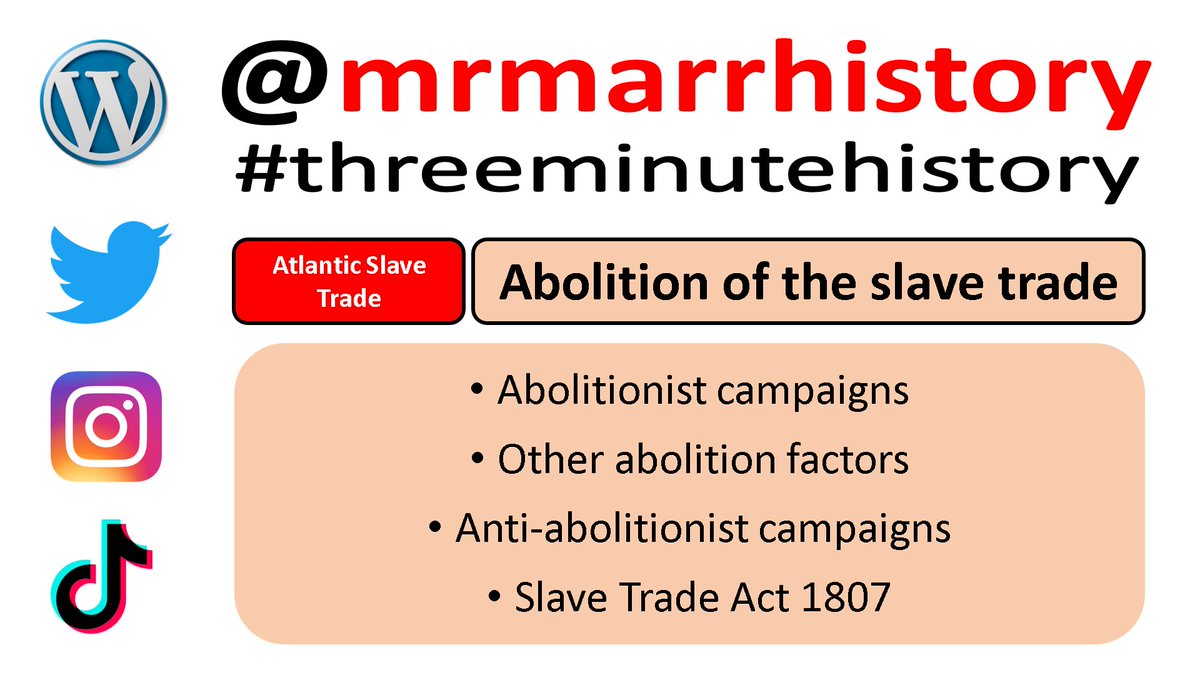mrmarrhistory's tweet photo. Today's #threeminutehistory topic: abolition of the slave trade. 

During the #lockdown, follow #ThreeMinuteHistory each school day.

Get quick summaries about #history topics from a #historyteacher.

#mrmarrslavery

https://t.co/c2Oumwjos8 https://t.co/Bx6BhQY7EG