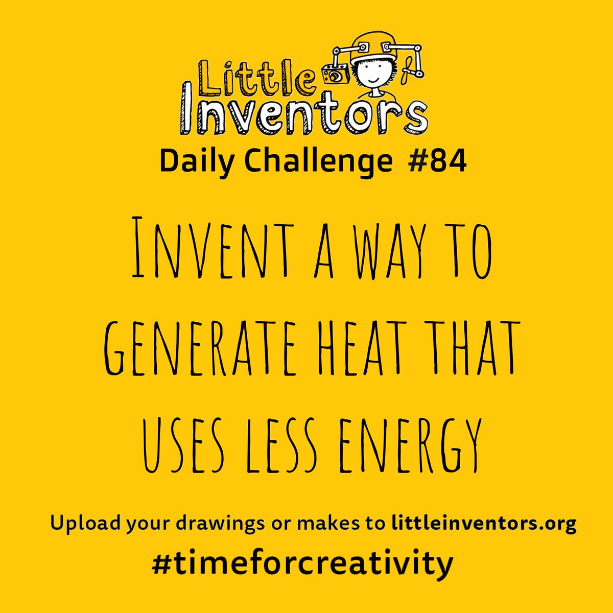 LittleInventors's tweet photo. ⚡️Daily Challenge 84!⚡️
Invent a way to generate heat that uses less energy.
We want you, little inventors, to think up ways we can make, use, store or stop wasting energy! Download the Pioneers resource pack here: https://t.co/tVvYj5vu1q💡
#uselessenergy #getcreative https://t.co/hQc79GjHJX