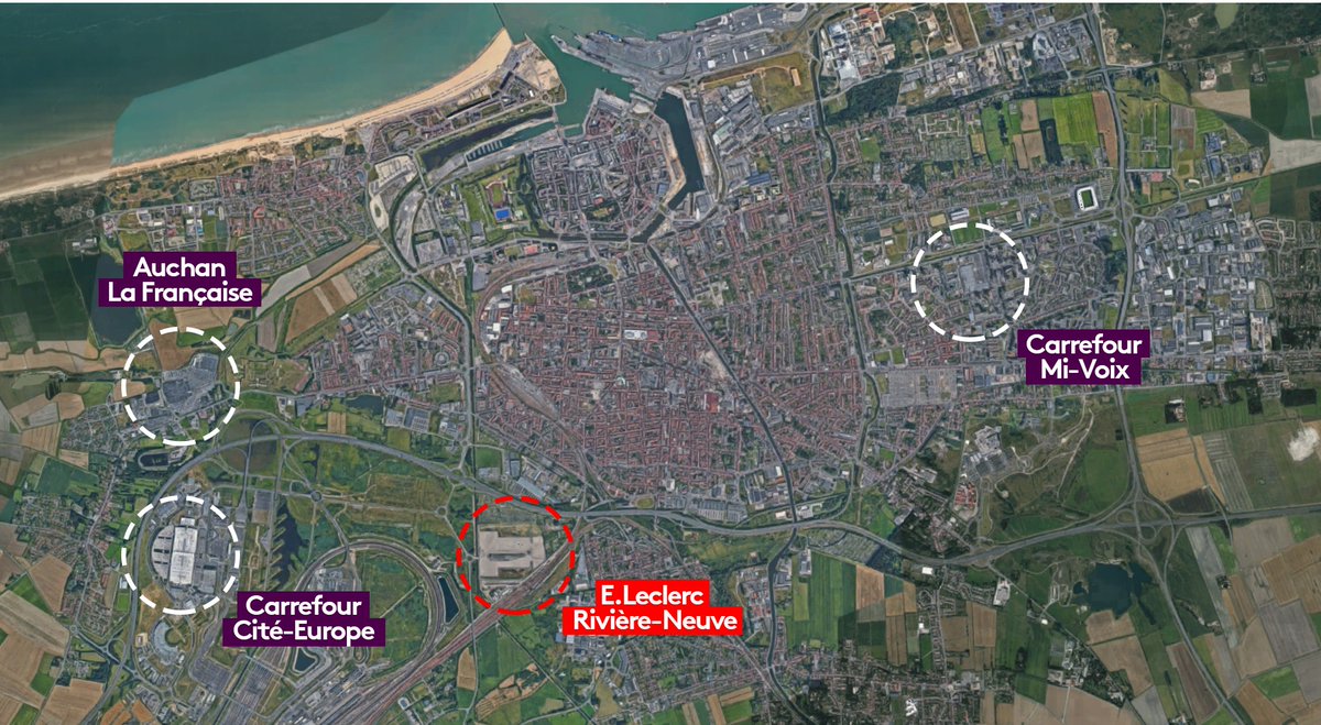 Voici l'exemple de Calais (75 000 habitants, 106 000 pour l'agglomération) qui vient de décider la création d'une 4e zone commercialeOn a du mal à voir en quoi ces 4 zones commerciales peuvent être "complémentaires" du centre-ville sans le vider de ses clients...