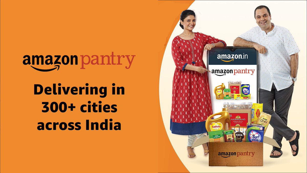 The past few months, we focused our efforts to deliver essentials in more &amp; more pin codes across the country, so that people can stay at home. Today, 'Amazon Pantry' has expanded to 300+ cities in India. 
press.aboutamazon.in/news-releases/…