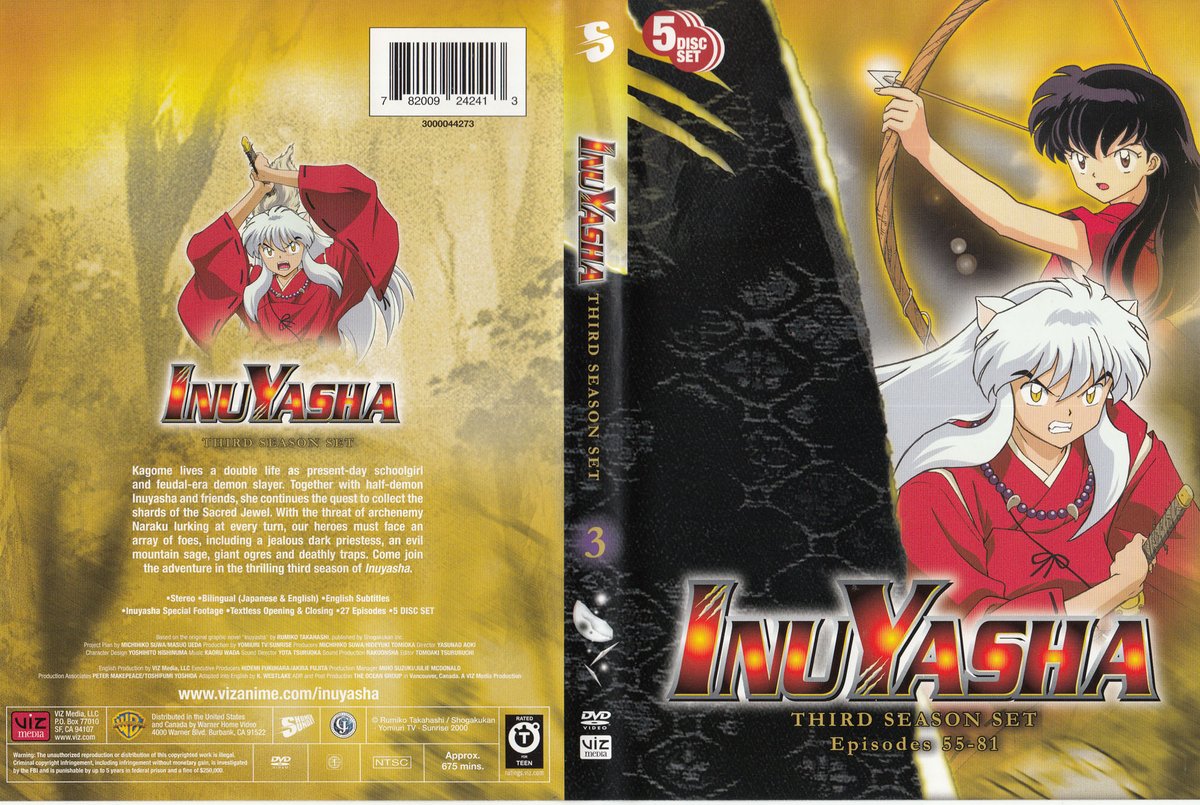 inuyasha season 3 dvd cover