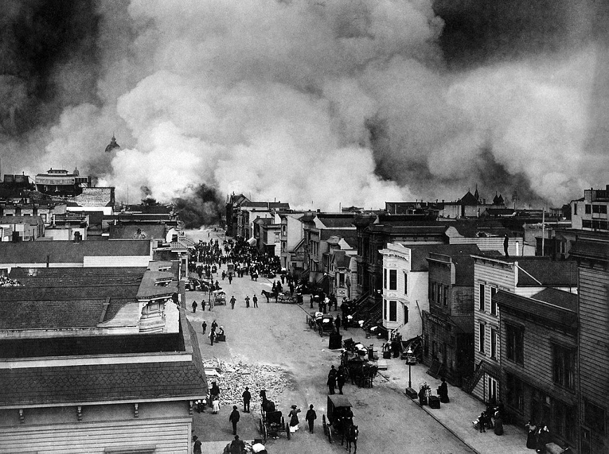 The earthquake was bad, but what really destroyed the city were the subsequent fires. They swept through the city for days afterwards.