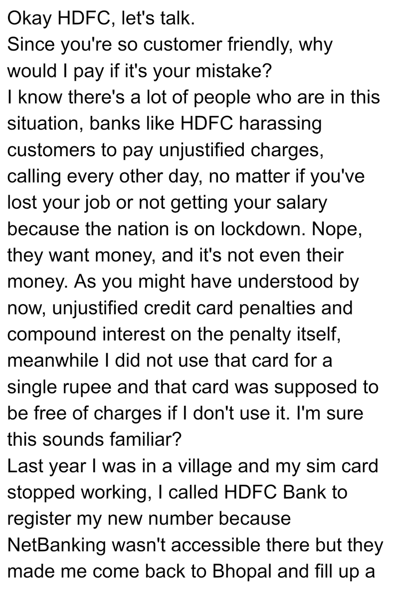 killlxv's tweet photo. Okay @HDFC_Bank , let's talk. @NeerajHDFCBank @SpeakUp_IN @FinMinIndia @RBI @TOIIndiaNews 
Since HDFC is so customer friendly, how about we put an end to this common malpractice?
#bankingombudsman 
#retweetuntiltheynotice
#consumercare https://t.co/kxIDhkMW3r