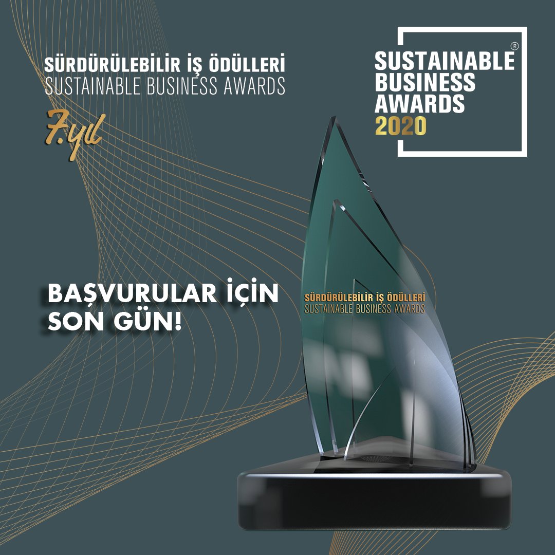 Sürdürülebilir İş Ödülleri 2020 başvuruları için son gün! Başvurular bugün 23:59'a kadar! bit.ly/35Sjyht #isodulleri #surdurulebilirlikakademisi #sdgs #surdurulebilirisodulleri #sustainablebusinessawards