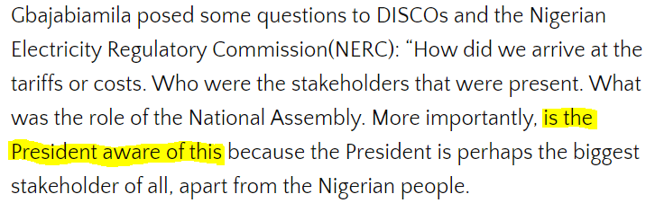 Again this strange question, is the president aware... Because "the President is perhaps the biggest stakeholder..."