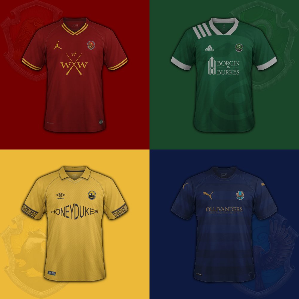 Hogwarts houses as football teams 