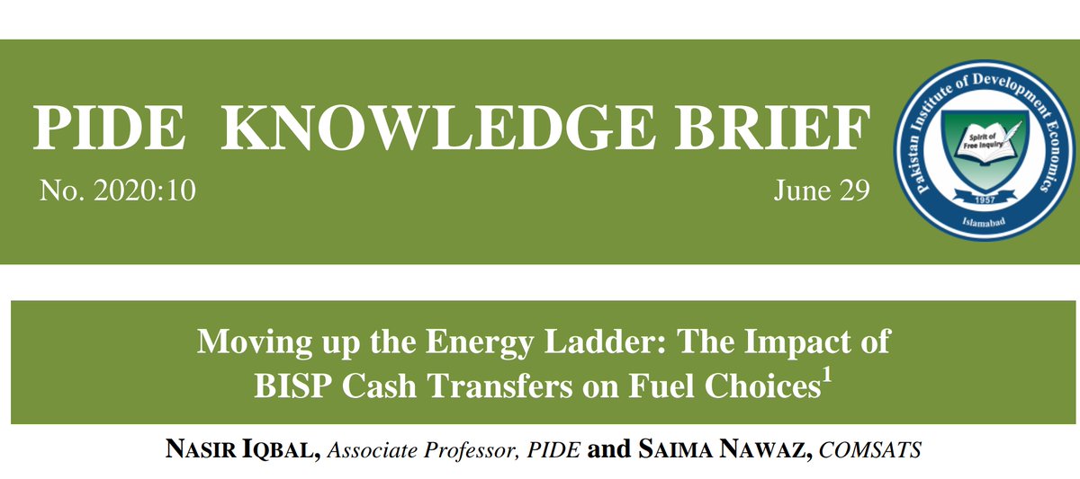 PIDEpk's tweet photo. PIDE has produced an important #PIDEKnowledgeBrief on #SocialProection program.
"Moving up the Energy Ladder: The Impact of BISP Cash Transfers on Fuel Choices"
#PIDE #PIDEIdeas
@nadeemhaque @durre_nayab_ @bisp_pakistan @SaniaNishtar
Follow the link https://t.co/LEzDXYGj5J https://t.co/04LmWICIeI