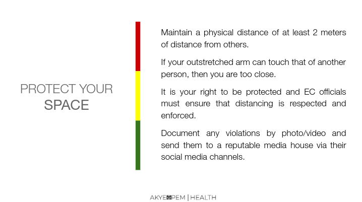 2/PROTECT YOURSELF AND OTHERS - Following the basic  #COVID19 precautions can reduce your own risk of exposure and protect others as well. Insist that the EC officials at your polling station enforce compliance rigorously and document it if they do not: