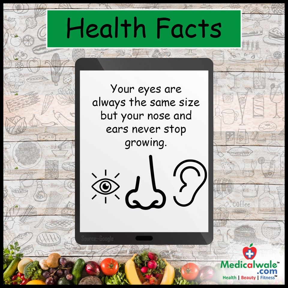 Health Facts!

Download the app to know more about your health - onelink.to/6uteje 

#Medicalwale #AapKeHealthKaSaathi #KaroOnlyHealthKiBaat #HealthFacts #Eyes #Nose #Ear #NeverStop #Growing #BodyParts