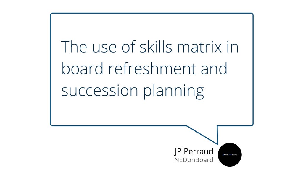 NEDonBoard's tweet image. In this blog, we explore how the skills matrix can be leveraged to have the right people in a company’s boardroom.

Read more 👉 lttr.ai/TMUM

#SkillsMatrix #nedonboard #BoardBestPractice #SuccessionPlanning