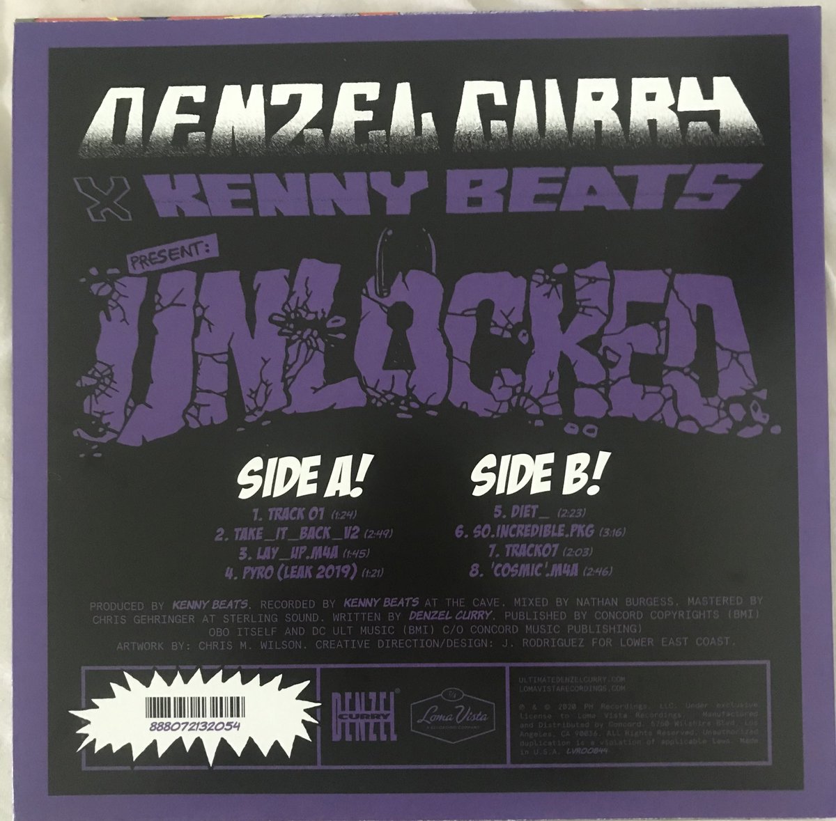 Denzel Curry & Kenny Beats - UNLOCKEDIncludes:UNLOCKED (LP)Rating: 9/10