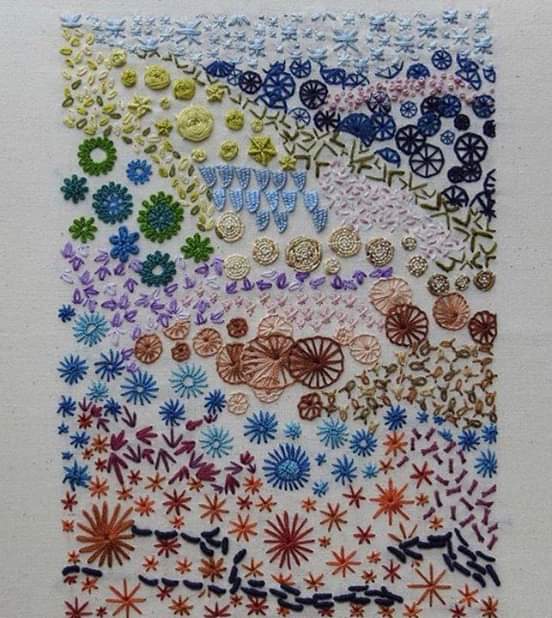 CHBridgend's tweet photo. Karen Teal from our Creative Textile Group @CHBridgend has shared this from the School of Stitched Textiles. We just love the detail and stitch techniques demonstrated on this Stitch Sampler by @stitchingthegirl.
To join Karen and the group register https://t.co/ugH2Cx730C https://t.co/sYbOAxeZBS