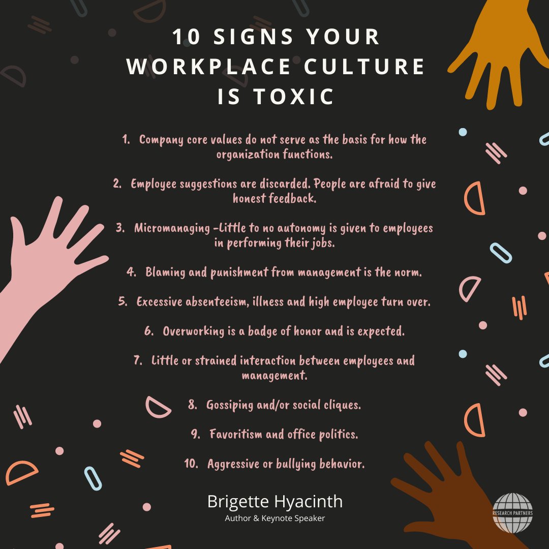 NatalieHeilling's tweet photo. 10 signs your workplace culture is #Toxic https://t.co/ln8WuHpPXC