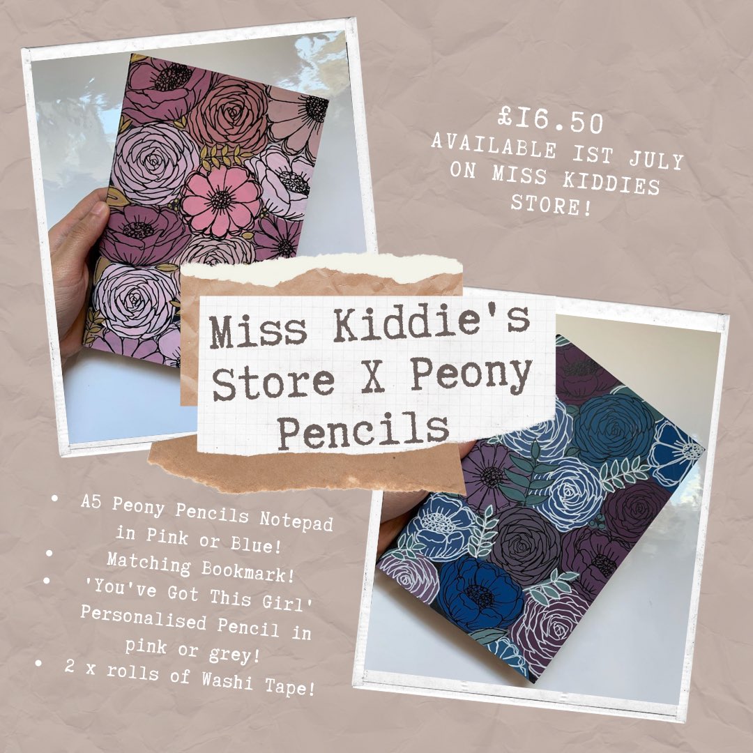 ribon1803's tweet photo. 🌷MISS KIDDIES STORE X PEONY PENCILS!🌷
We absolutely love Peony Pencils notepads &amp; bookmarks; they’re incredible! As soon as we saw them, we knew we had to collaborate on a project! So that’s where this special July Box came from! ⭐️ https://t.co/ZRqItj7JfQ