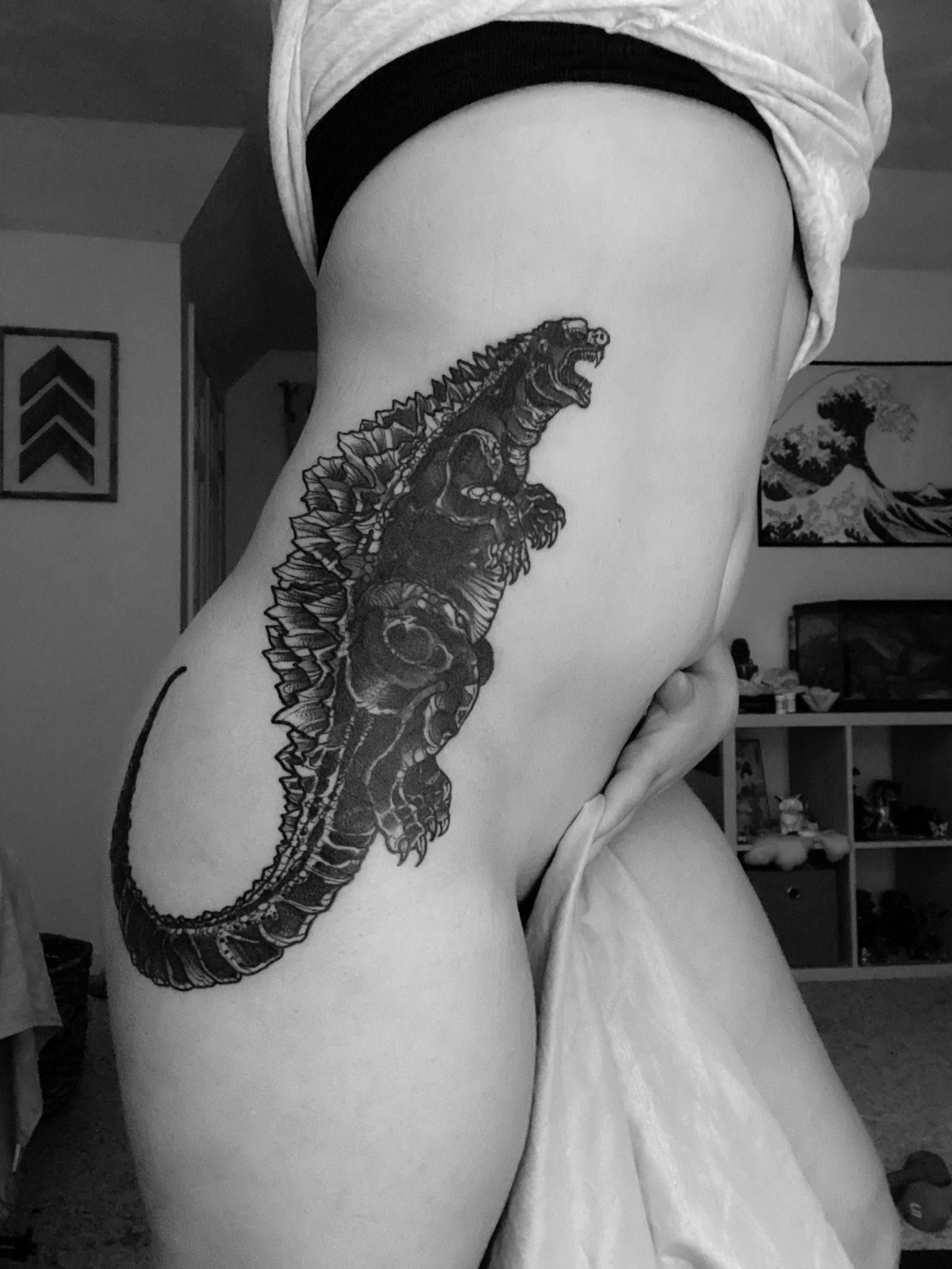 Feisty Fennec 💥 on Twitter: "My tattoo has healed beautifully! I can't  explain the pure euphoria I get every time I look at it. Life's so much  better with Godzilla on your