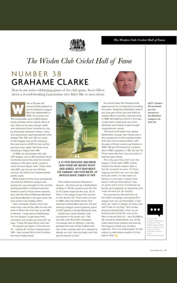 Netherfield Cricket Club (@netherfieldcc) on Twitter photo Our greatest ever amateur batsman Grahame Clarke has been named as number 38 in the Wisden Club Cricket Hall of Fame.
A great write up by <a href="/reverse_sweeper/">Scott Oliver</a>. Big thanks from all at Netherfield CC.
#Clarke #NCC Our greatest ever amateur batsman Grahame Clarke has been named as number 38 in the Wisden Club Cricket Hall of Fame.
A great write up by <a href="/reverse_sweeper/">Scott Oliver</a>. Big thanks from all at Netherfield CC.
#Clarke #NCC