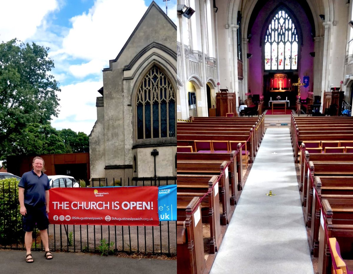 StAugustinesIps's tweet photo. Our church building is open! You can visit St Augustine's to sit and pray, in a safe and social distanced way, on Mondays, Wednesdays, and Fridays from 2:00-4:00pm. We'd love to see you there! #TheChurchIsOpen https://t.co/2BIxQ1QCei