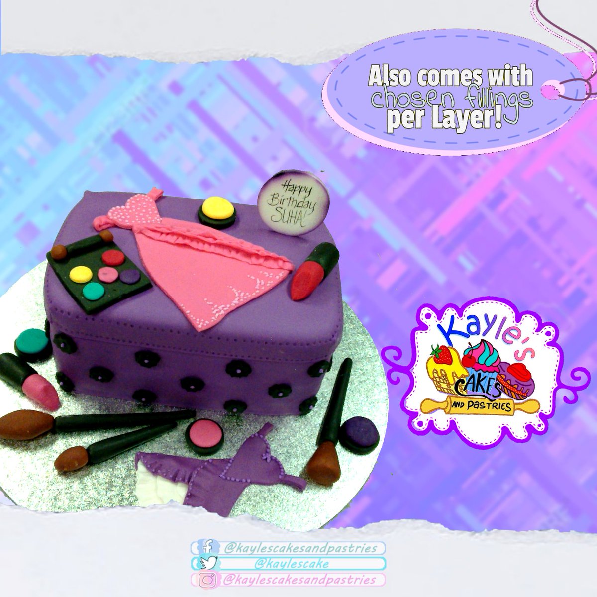 kaylescake's tweet photo. We are 𝕂𝕒𝕪𝕝𝕖' 𝕤 ℂ𝕒𝕜𝕖𝕤 𝕒𝕟𝕕 ℙ𝕒𝕤𝕥𝕣𝕚𝕖𝕤 and we are creating your sweet style of perfection for all occasion! 💯🙆⠀
⠀
#Kayle'sCakesAndPastries
#CustomizedCakes⠀
#DesignCakes
#ThemedCakes
#FondantCakes⠀
#Boiled-IcingCakes
#Purple-ThemedCakes https://t.co/jdCiYgRRRK