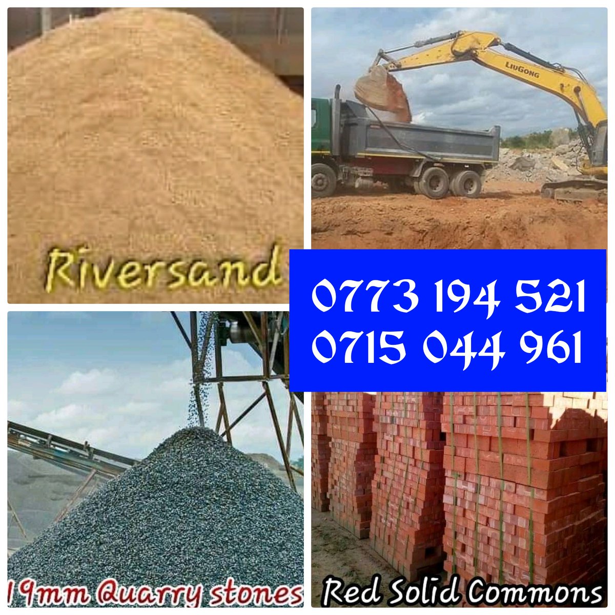MuchemwaPatrick's tweet photo. SAND SUPPLIER BUILDING EQUIPMENT
Sand and delivery
 MUCHEMWA on 0773 194 521
                               0715 044 961 https://t.co/7hxoDHhie9