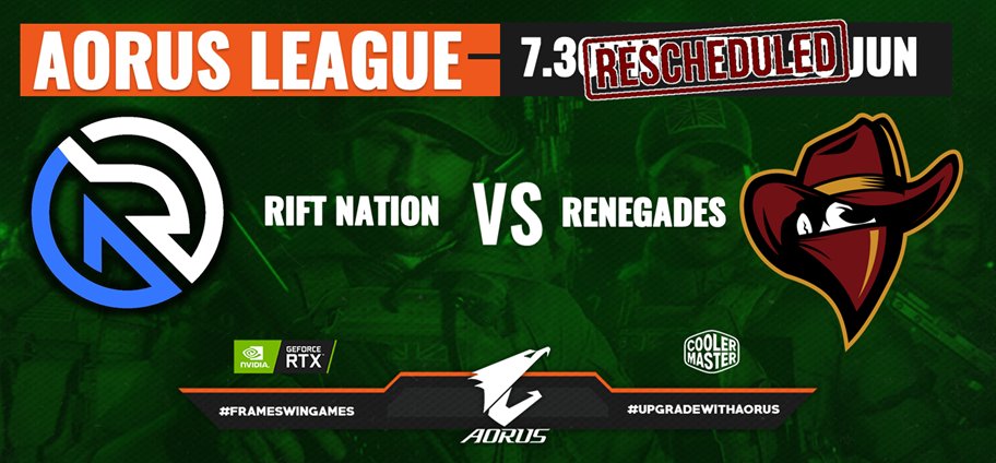 HypeECA's tweet photo. Tonights CoD @AORUS_ANZ League 7.30pm RFT v RNG & 8.30pm VAN v ALT games have been postponed till Sunday due to Season 4 Reloaded Update.
@VantageESC #Vantage @RiFtNationNA #RiftNationNA @Renegades #RNGCOD @AlteredEdgeAU #AESquad
#AEFAM #RiseAdaptOvercome #HypeALC #HypeECA https://t.co/nsrTA3G0FI