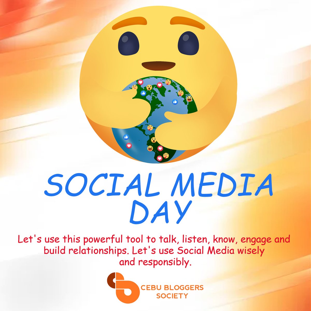CebuBloggers's tweet photo. "Let's use this powerful tool to talk, listen, know, engage and build relationships. Let's use Social Media wisely and responsibly." @CebuBloggers
Happy World Social Media Day Netizens! #SocialMediaDay #CBSForever #CBSEngaged https://t.co/sxUaF2chnQ