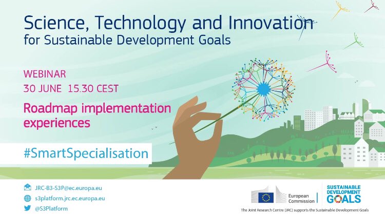 How do #countries, #regions and #cities try to achieve #SDGs through their #S3? Join us today at 15:30 CEST! #STIforSDGs #S3forSDGs #STIroadmaps #smartspeciisation