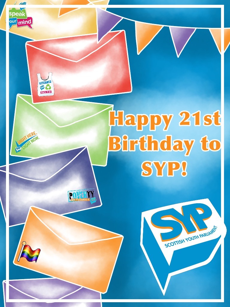 Happy 21st birthday SYP! We're celebrating by sharing “21 gifts SYP has given Scotland’s young people”.SYP wouldn’t be the organisation it is today without the young people and youth workers who have continuously stood up for youth participation in decision-making.  #SYPturns21