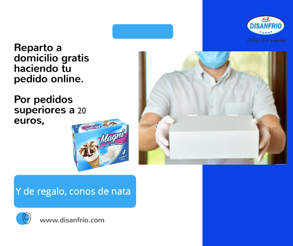 disanfrio's tweet photo. ¡Recuerda que haciendo tu pedido online te llevamos a casa gratis tu compra! Y por pedidos superiores a 20 euros, llévate nuestros conos de nata de regalo
https://t.co/el6NrhnChf https://t.co/DmyEAKIpnI