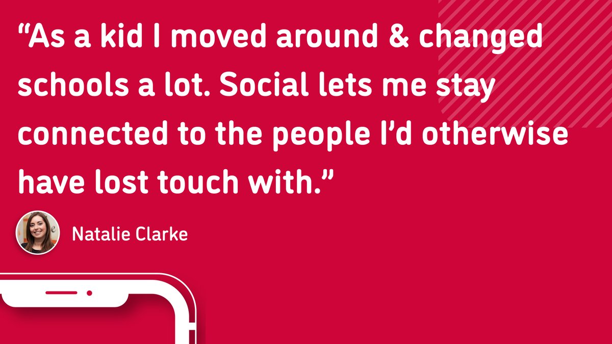 First up is our Managing Director,  @natclarke14!  #SocialMedia is a great tool to stay connected with people from afar.  #SocialMediaDay 