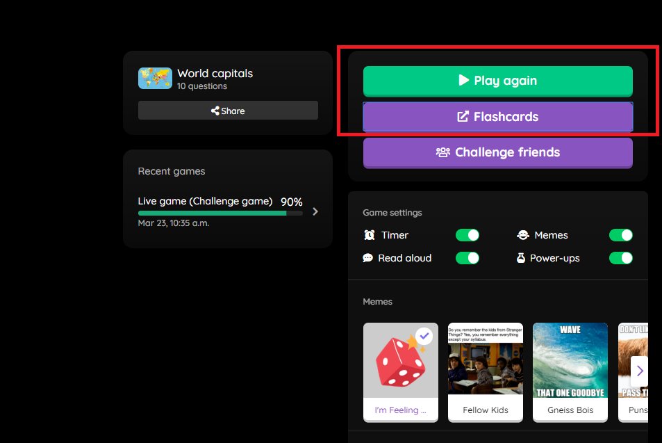 Playing a Game - Quizizz Game codes, Quizzes, Flashcards