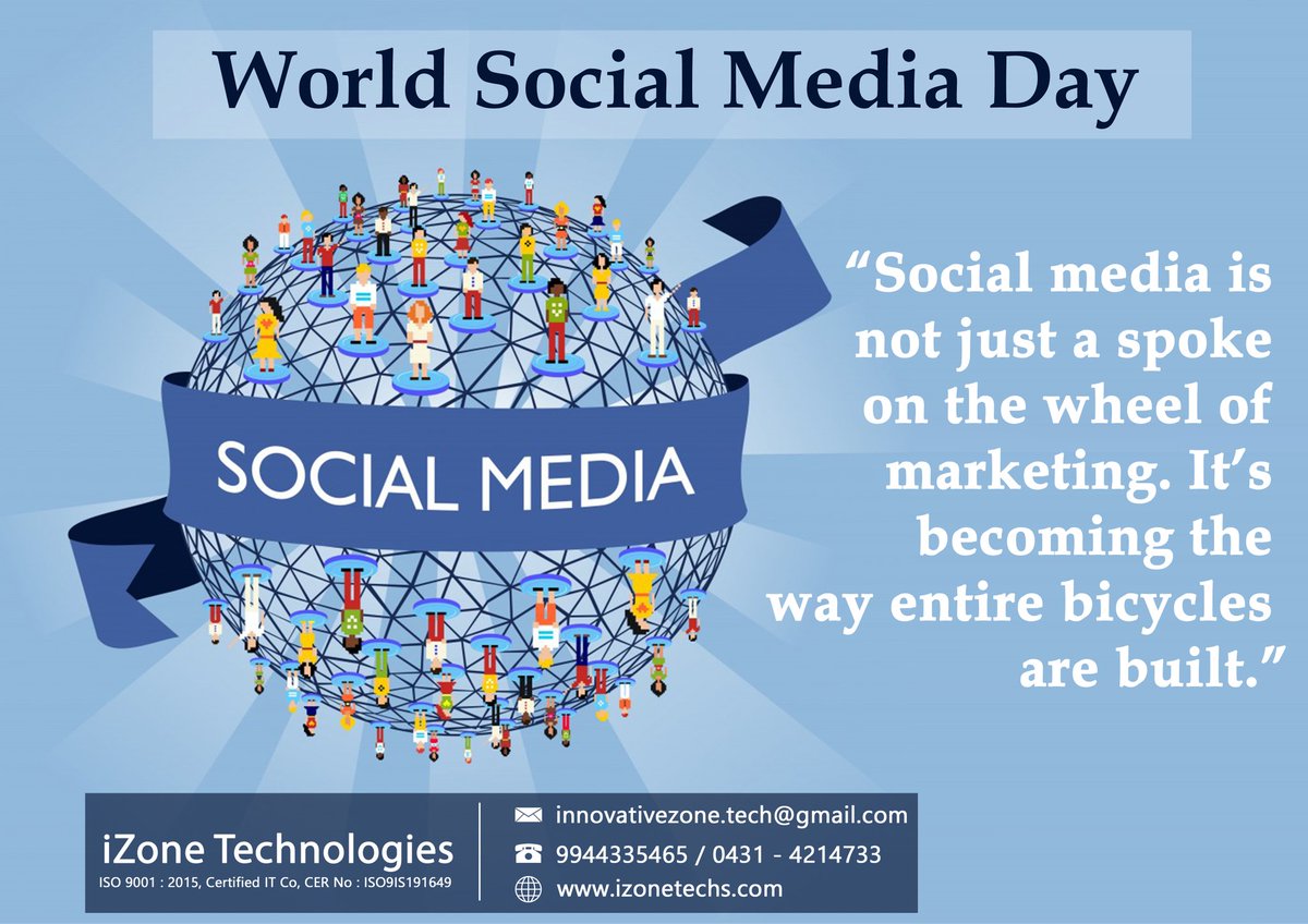 izonegroups's tweet photo. #WorldSocialMediaDay - #iZoneTechnologies https://t.co/OdkhA1IgBR